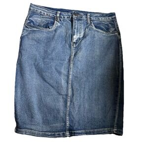 Lexi Jeans Womens Denim Pencil Skirt Size 10 Blue Stretch Classic Fit Y2K Mid
